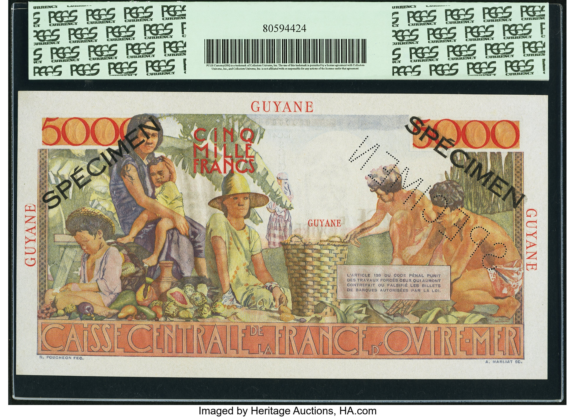 image for: French Guiana  5,000 francs (B410a)