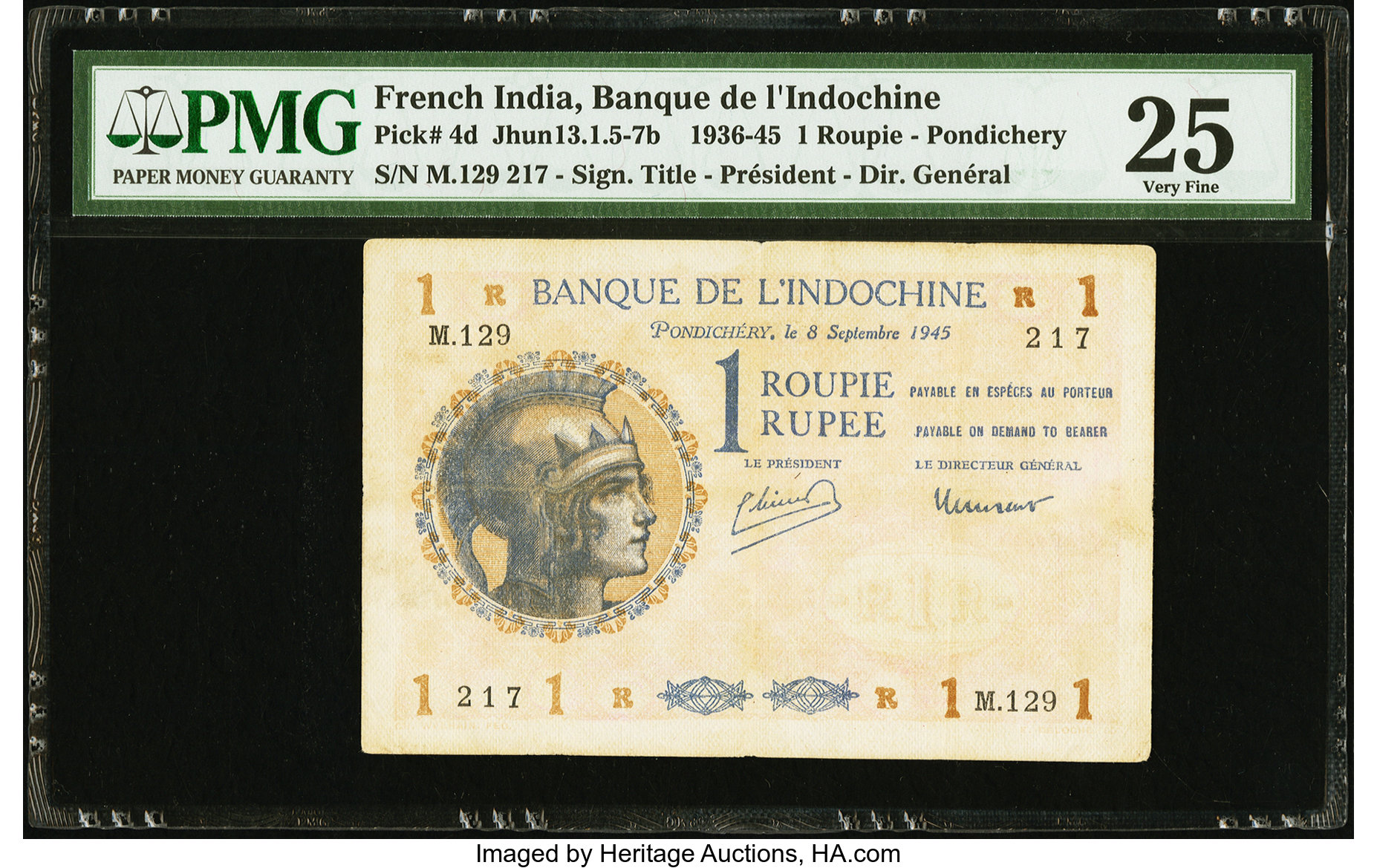 image for: French India  1 rupee(B107f)