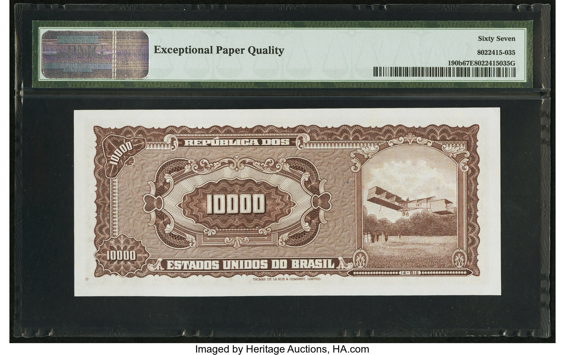 image for: Brazil  10 cruzeiros novos on 10,000 cruzeiros (B810as1)