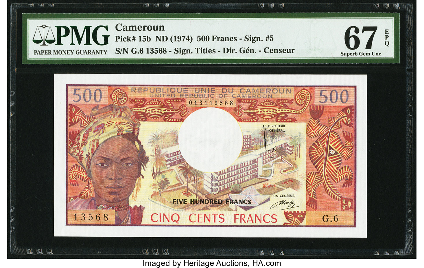 image for: Cameroon  500 francs(B401e)