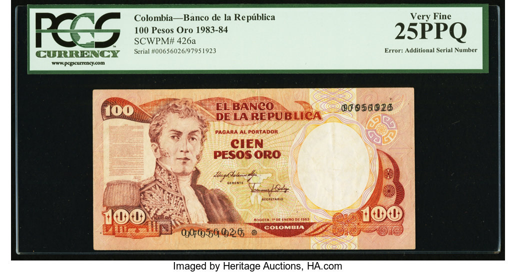 image for: Colombia  100 pesos oro(B964b)
