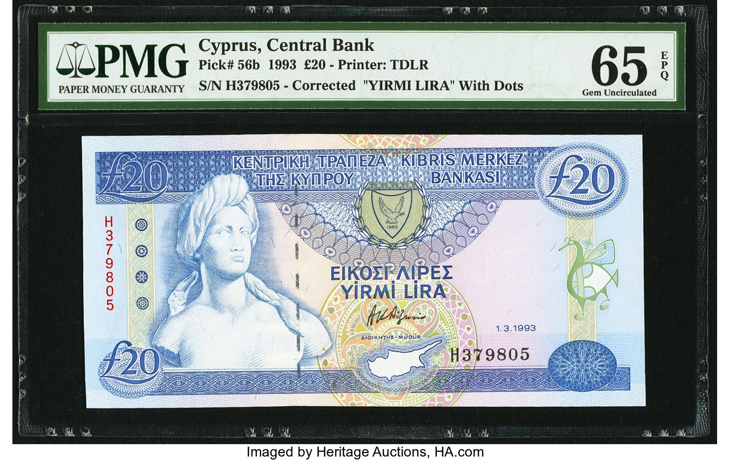 image for: Cyprus  20 pounds (B316a)