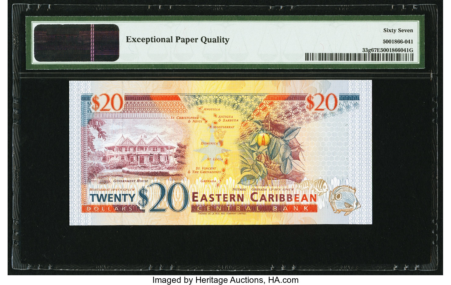image for: East Caribbean States  20 dollars (B217d)