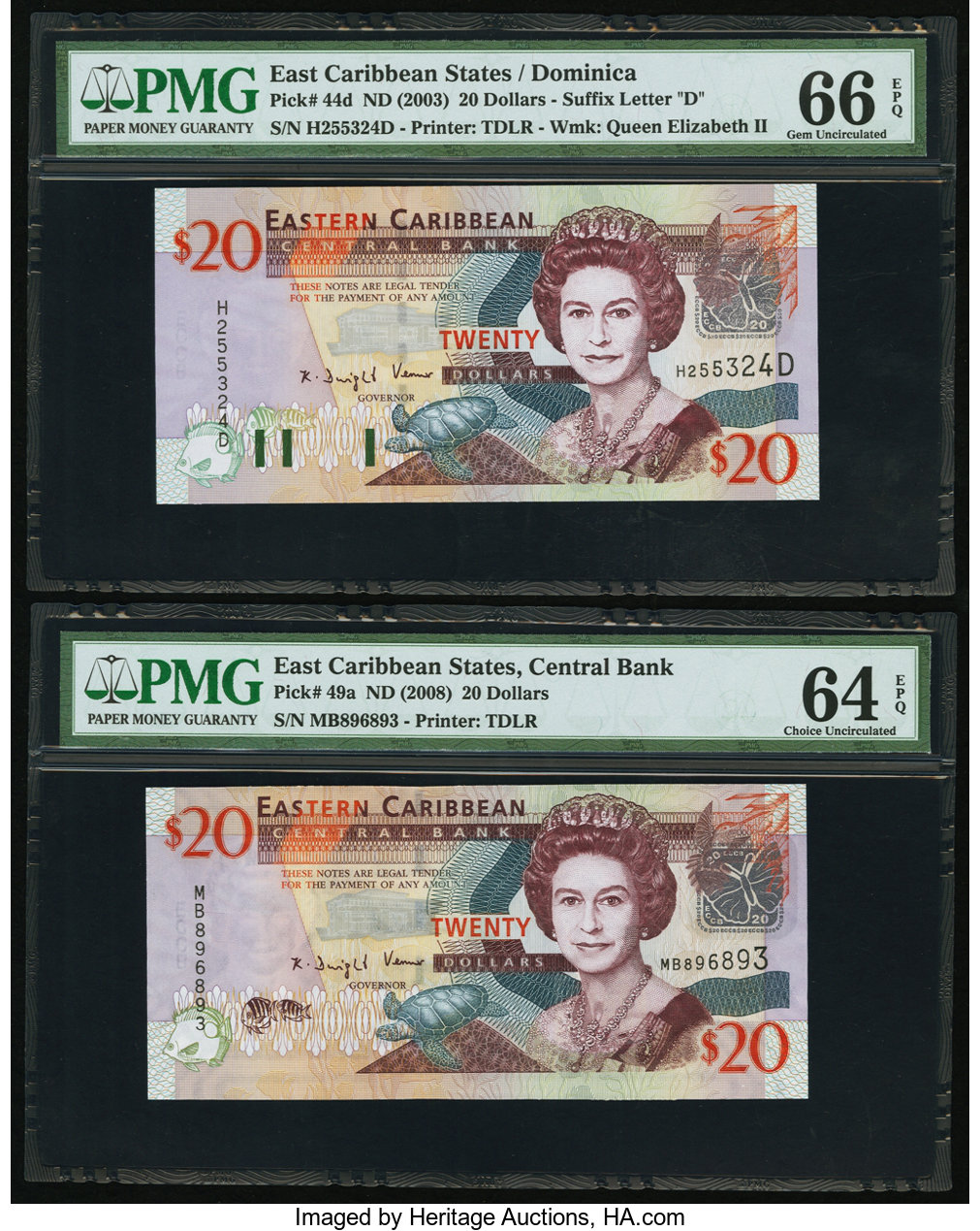 image for: East Caribbean States  20 dollars (B228v)