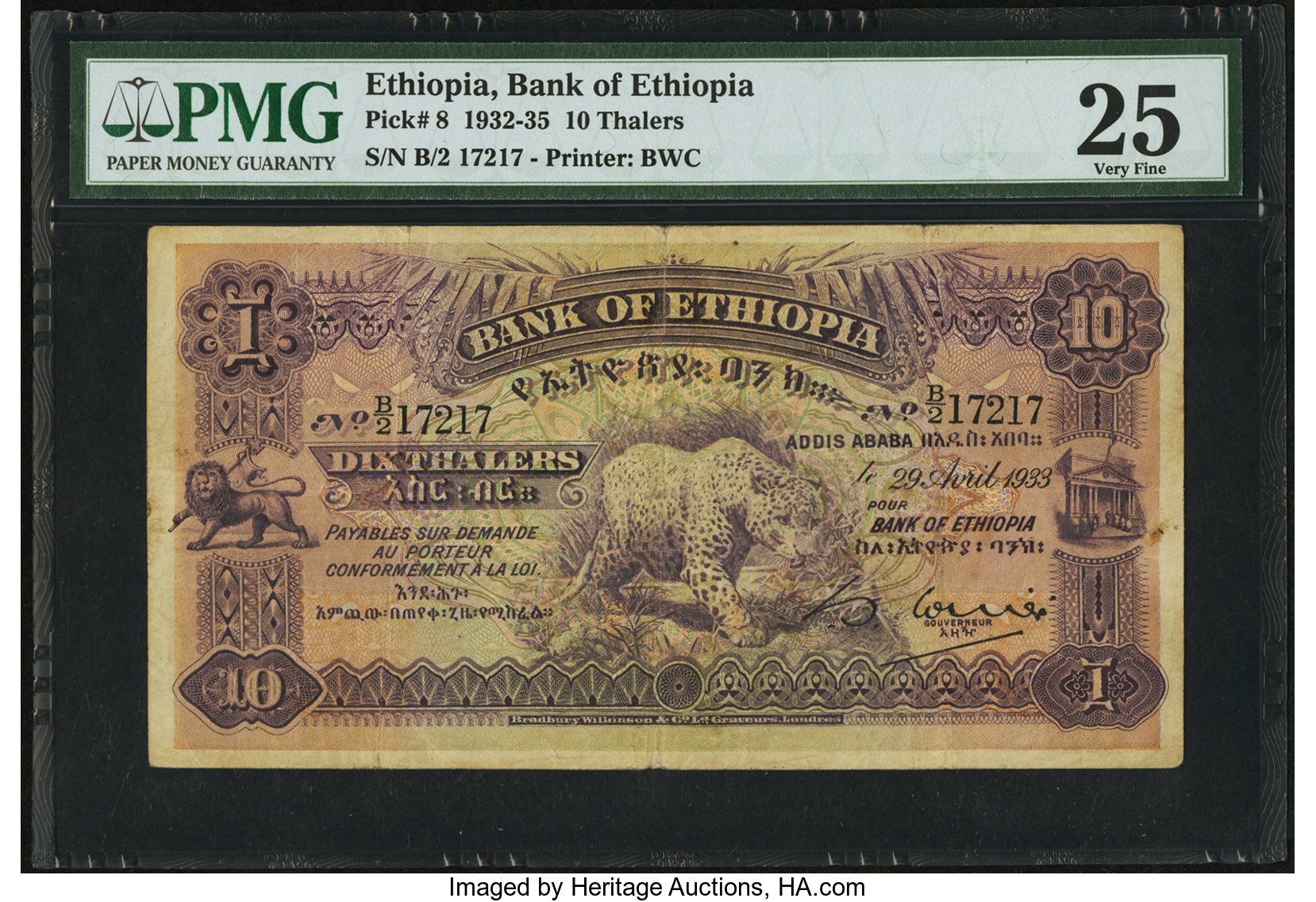 image for: Ethiopia  10 thalers(B103as)