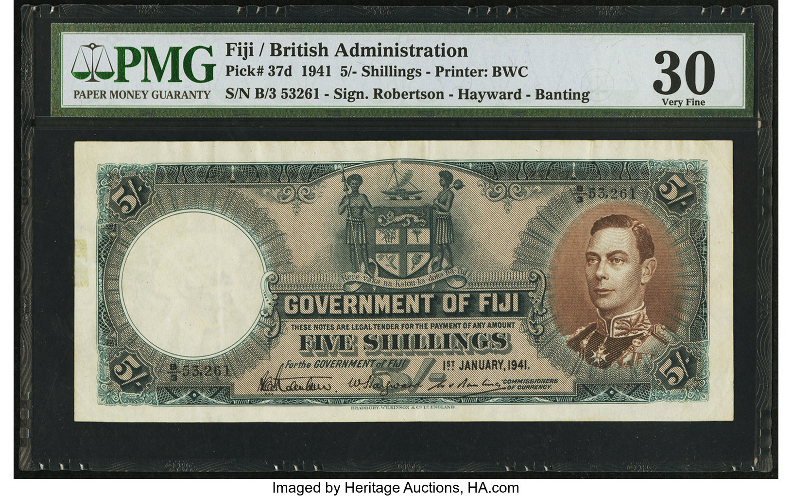 image for: Fiji  5 shillings(B313cs2)