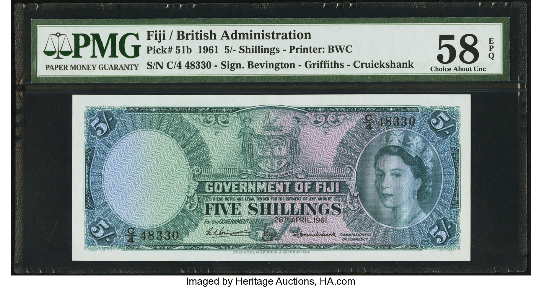 image for: Fiji  5 shillings (B328e)