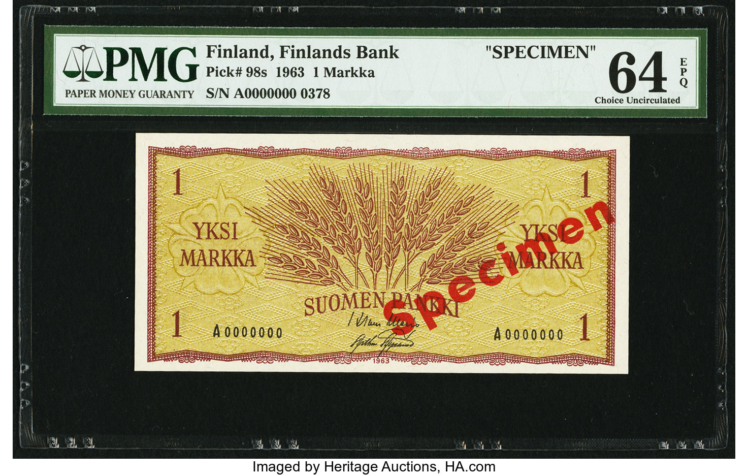 image for: Finland  1 markka / mark (B386az)