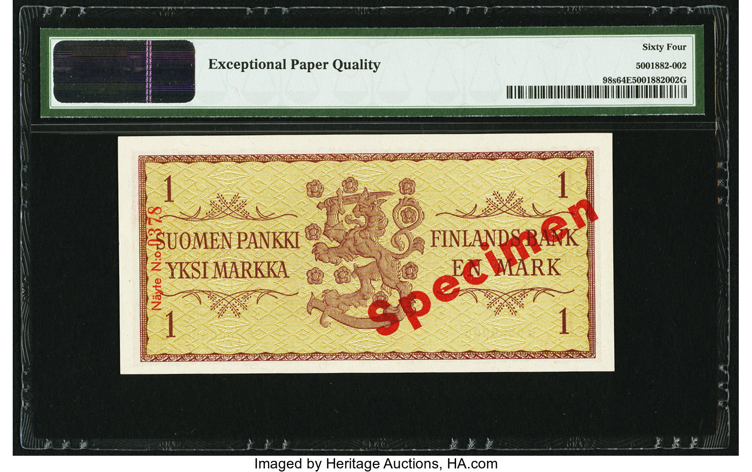 image for: Finland  1 markka / mark (B386as1)