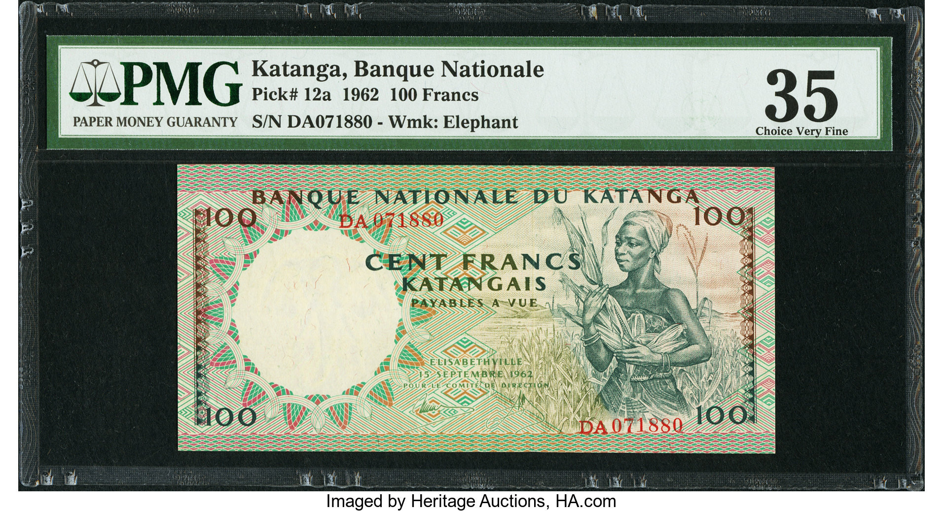 image for: Katanga  100 francs(B209c)