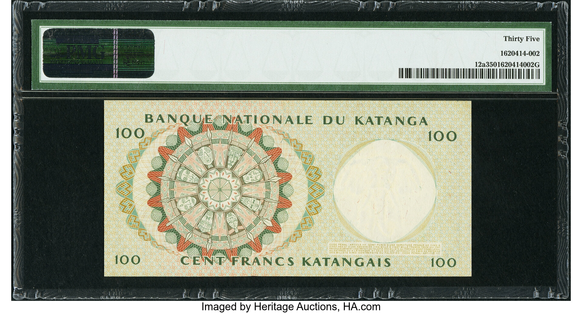 image for: Katanga  100 francs(B209c)
