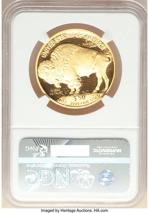 image for: 2016-W G$50 One-Ounce Buffalo, 10th Anniversary, First Day -Denver, Edmund Moy PR70 Ultra Cameo NGC. NGC Census: (538). PCG...