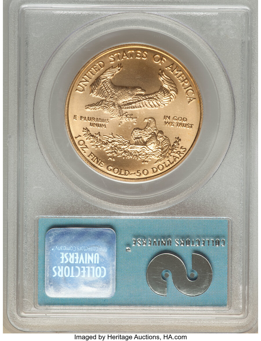 image for: 2001 $50 One-Ounce Gold Eagle, 9-11-01 World Trade Center Ground Zero Recovery, MS65 PCGS. PCGS Population: (3/1415). NGC C...