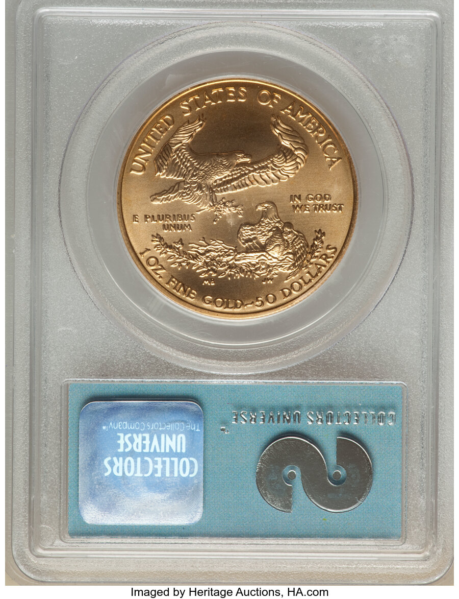 image for: 2001 $50 One-Ounce Gold Eagle, 9-11-01 World Trade Center Ground Zero Recovery, MS65 PCGS. PCGS Population: (3/1415). NGC C...