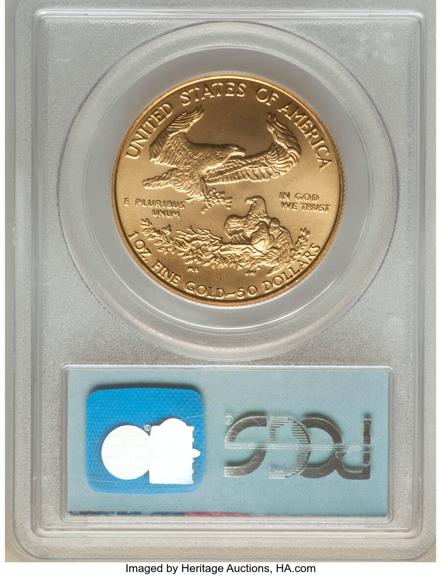 image for: 1993 $50 One-Ounce Gold Eagle, 9-11-01 World Trade Center Ground Zero Recovery, MS60 PCGS. PCGS Population: (0/1376). NGC C...