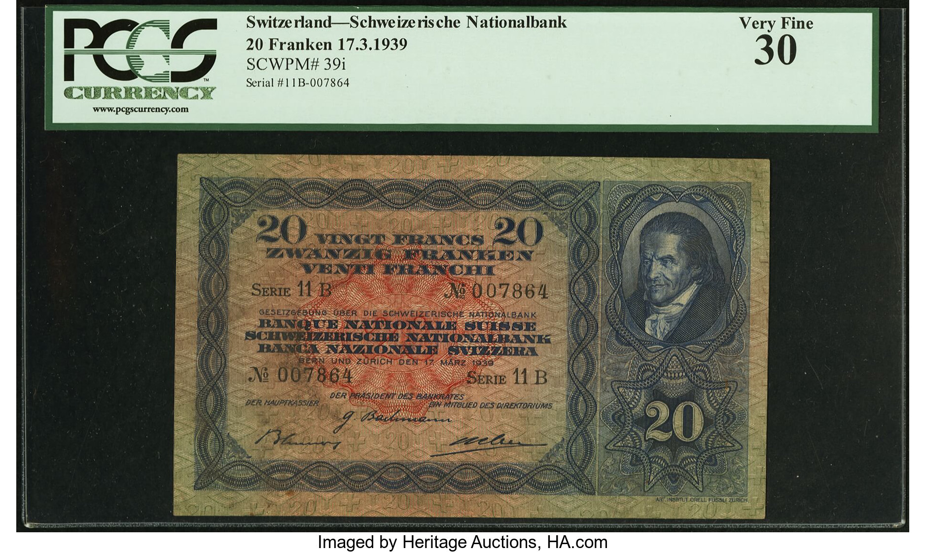 image for: Switzerland  20 francs (B324c)