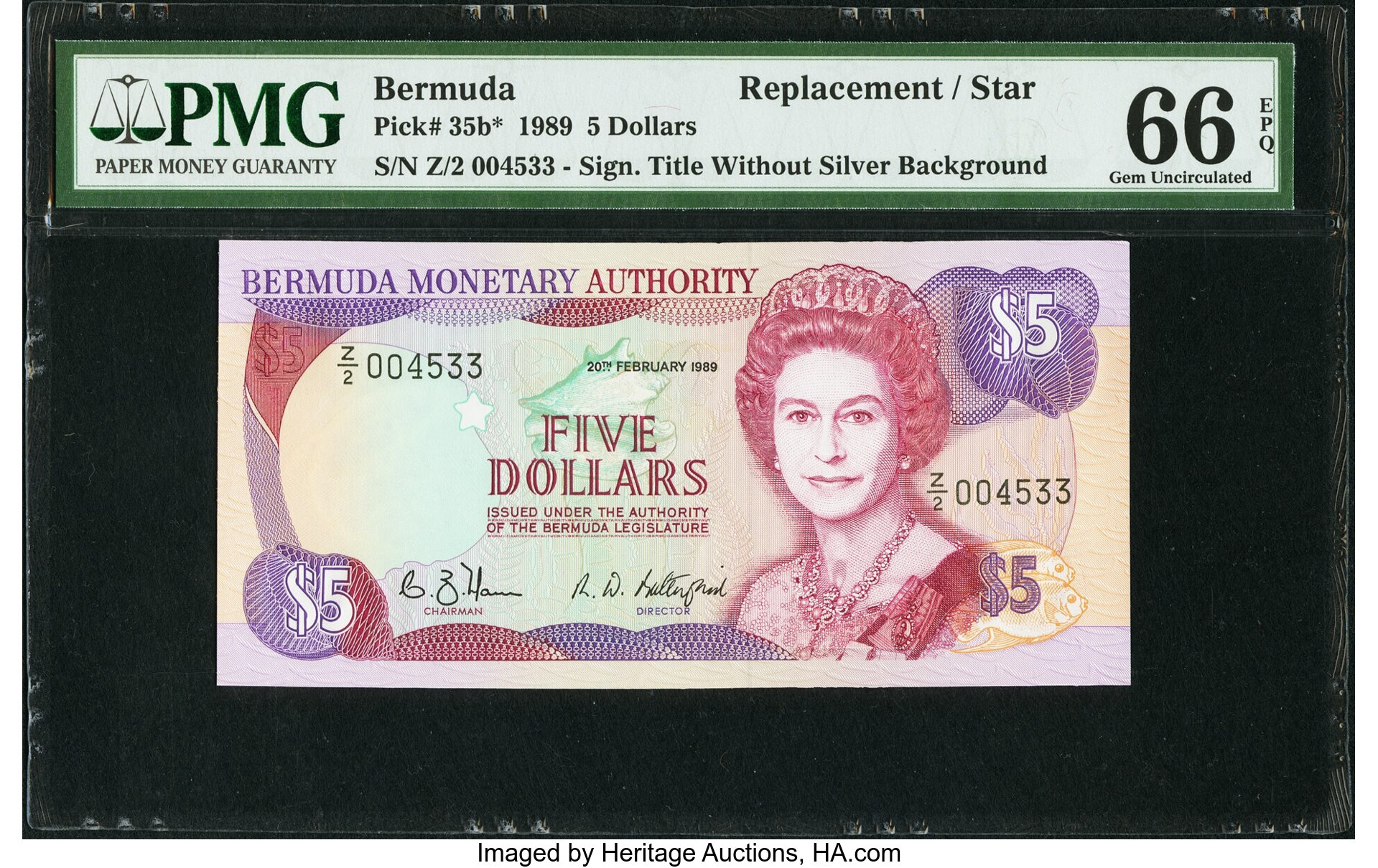 image for: Bermuda  5 dollars (B208a)