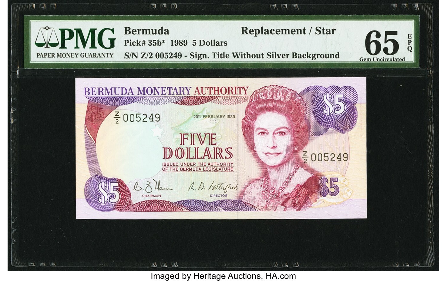 image for: Bermuda  5 dollars (B209a)