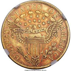 image for: 1799 $10 Small Obverse Stars, BD-6, R.5, AU53+ NGC. CAC....