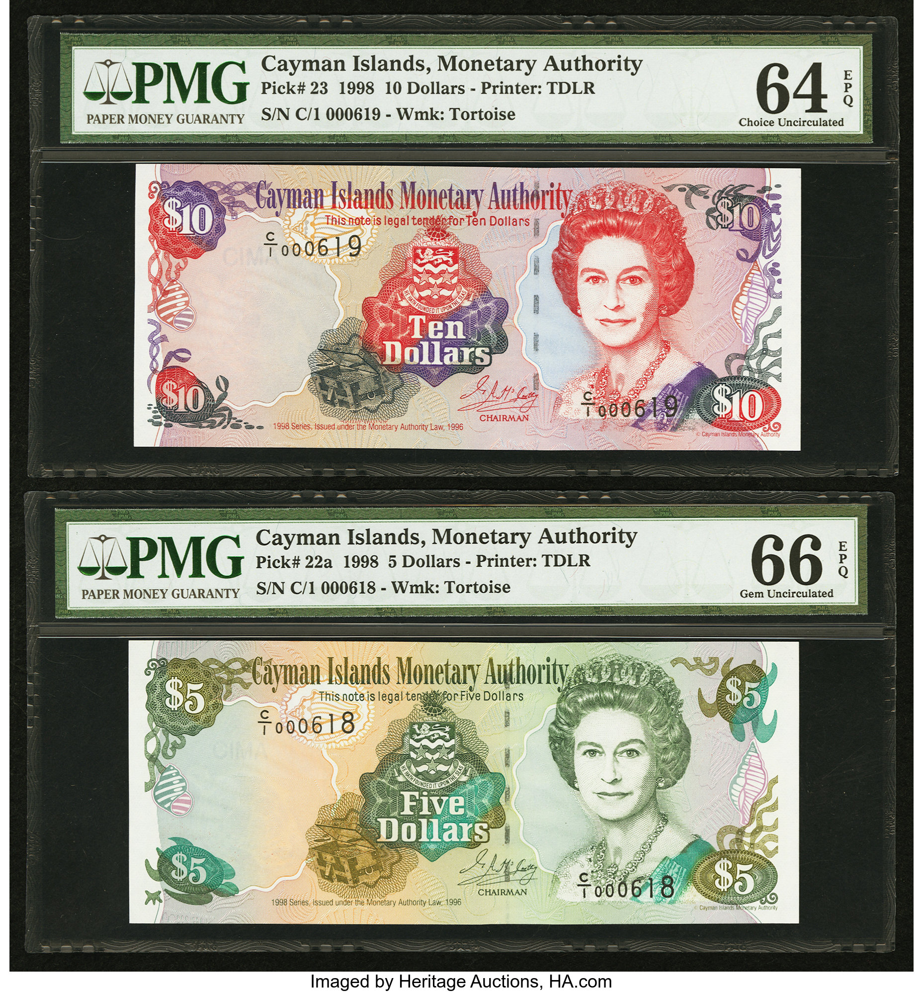 image for: Cayman Islands  10 dollars (B203a)