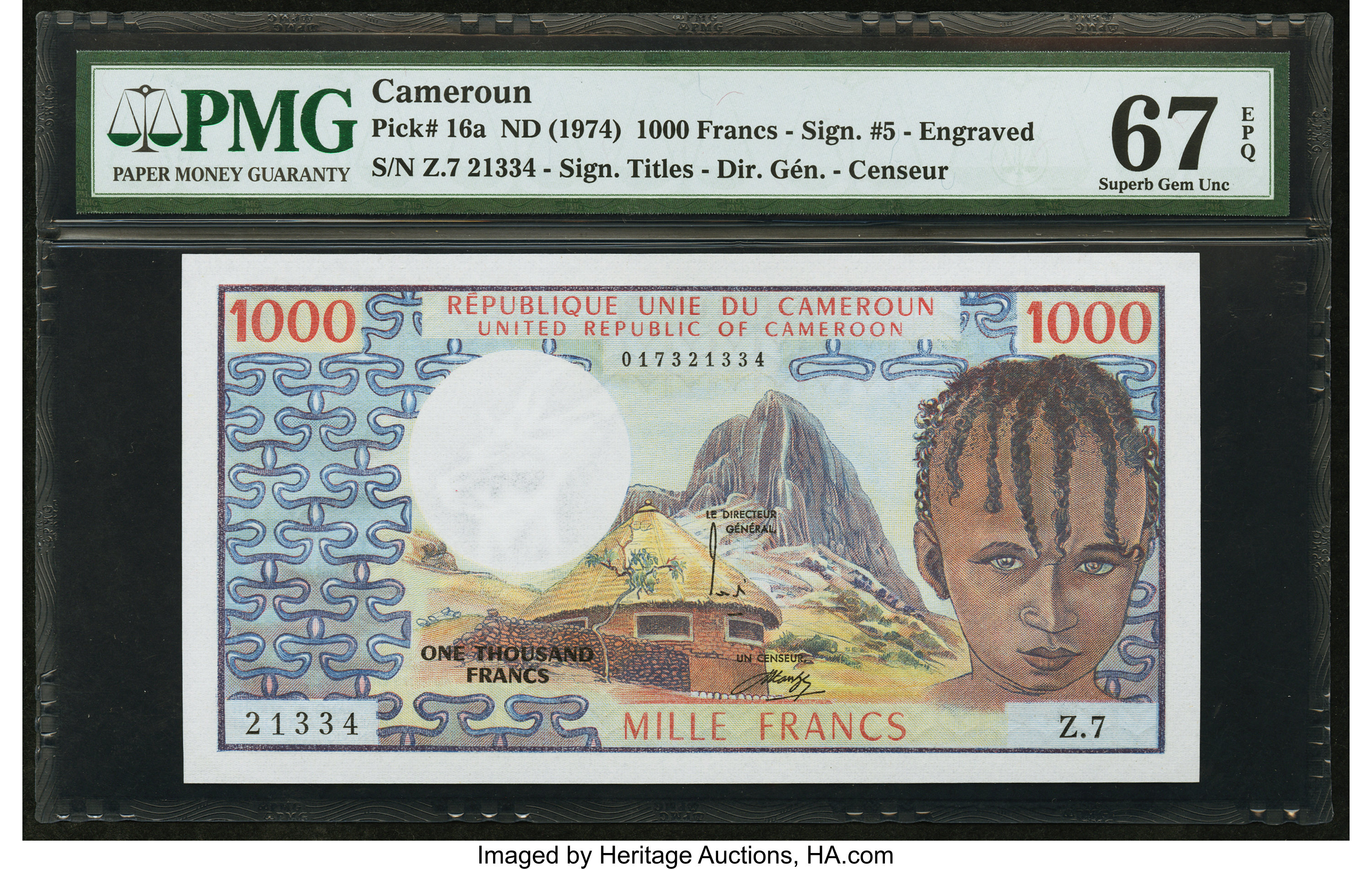 image for: Cameroon  1,000 francs(B402f)