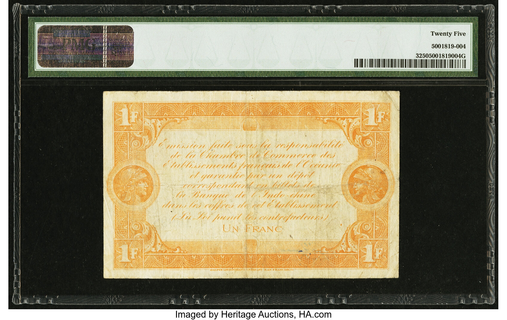image for: French Oceania  1 franc (B507c)