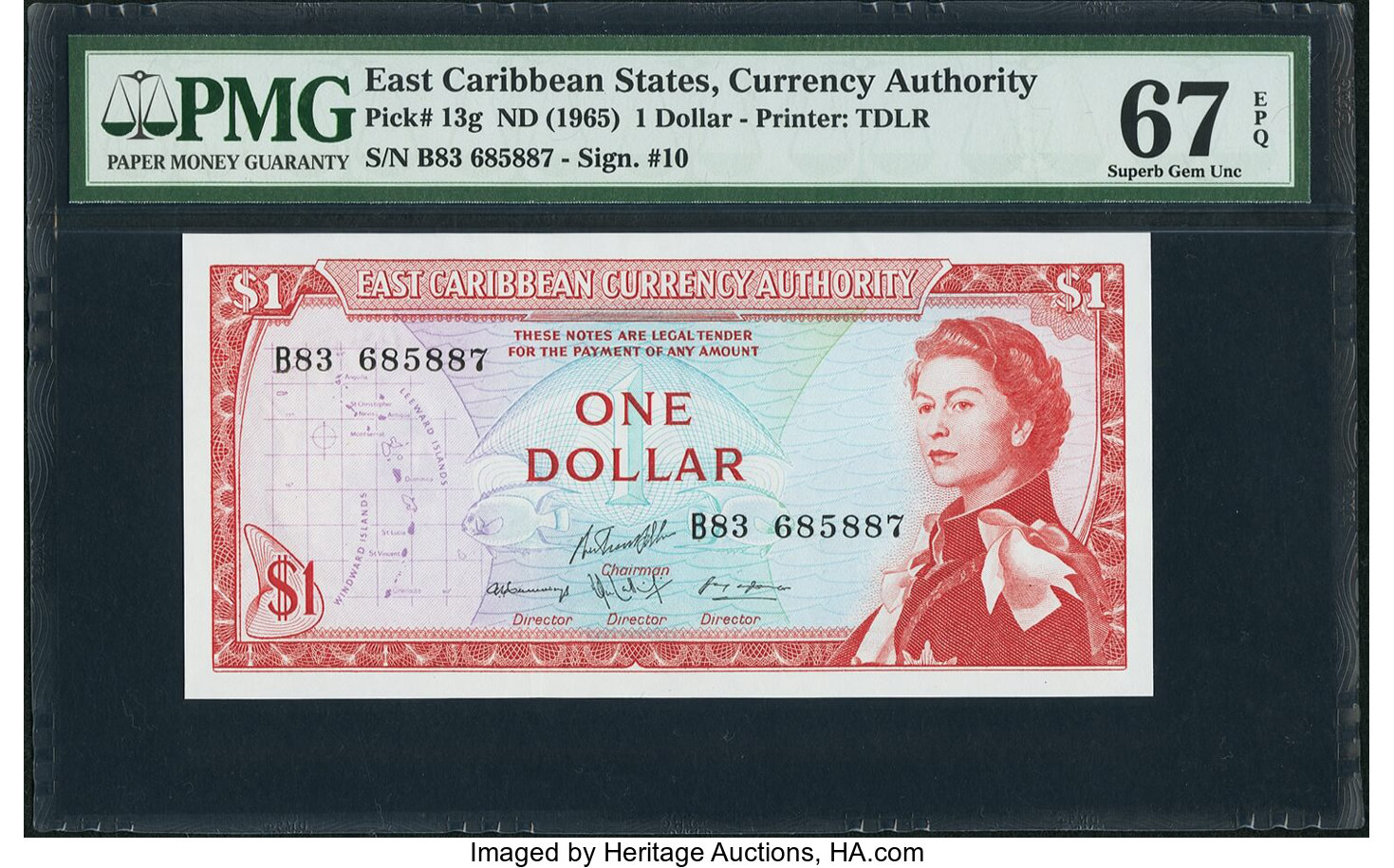 image for: East Caribbean States  1 dollar (B101b3)