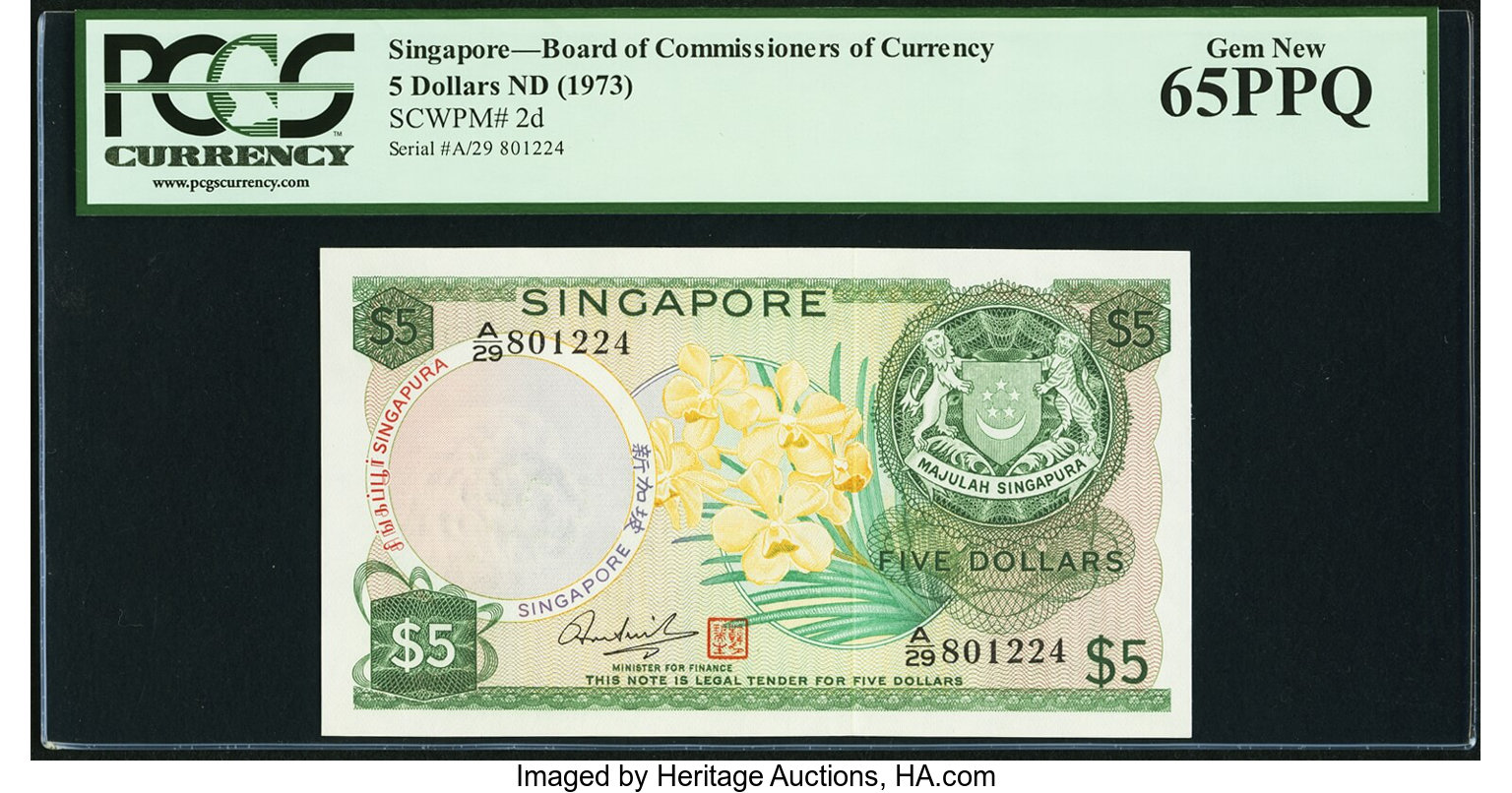 image for: Singapore  5 dollars (B102as)