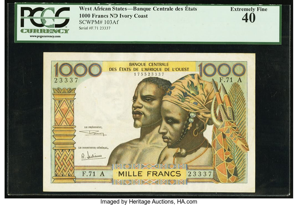 image for: West African States  1,000 francs (B108Af)