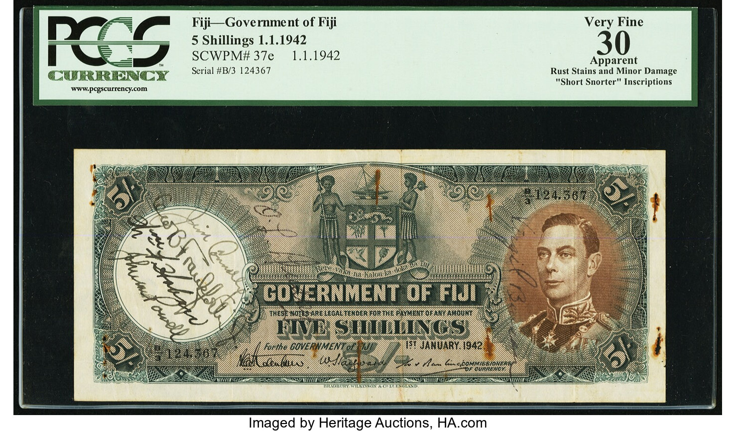 image for: Fiji  5 shillings(B313j)