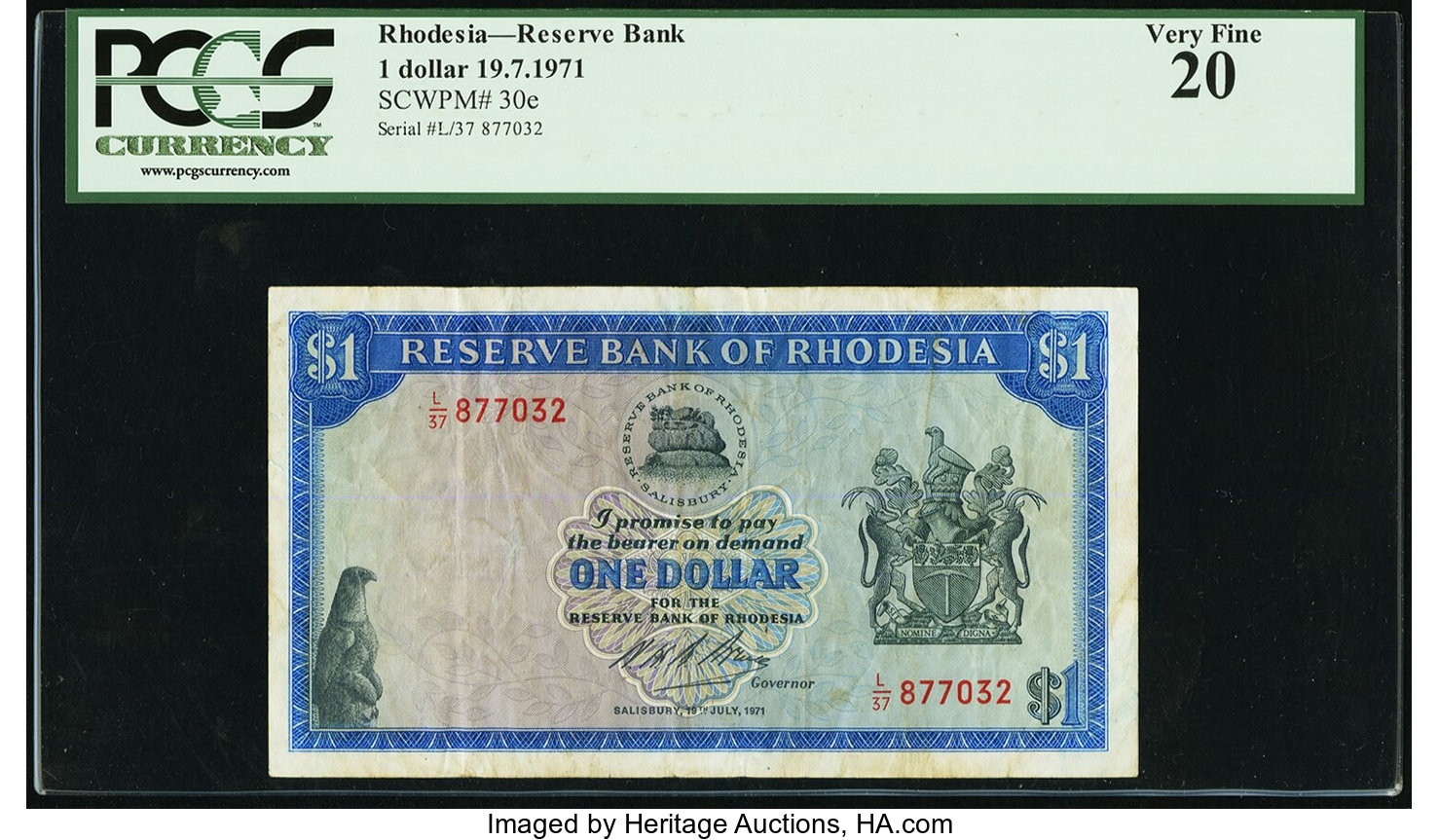 image for: Rhodesia  1 dollar(B107e)