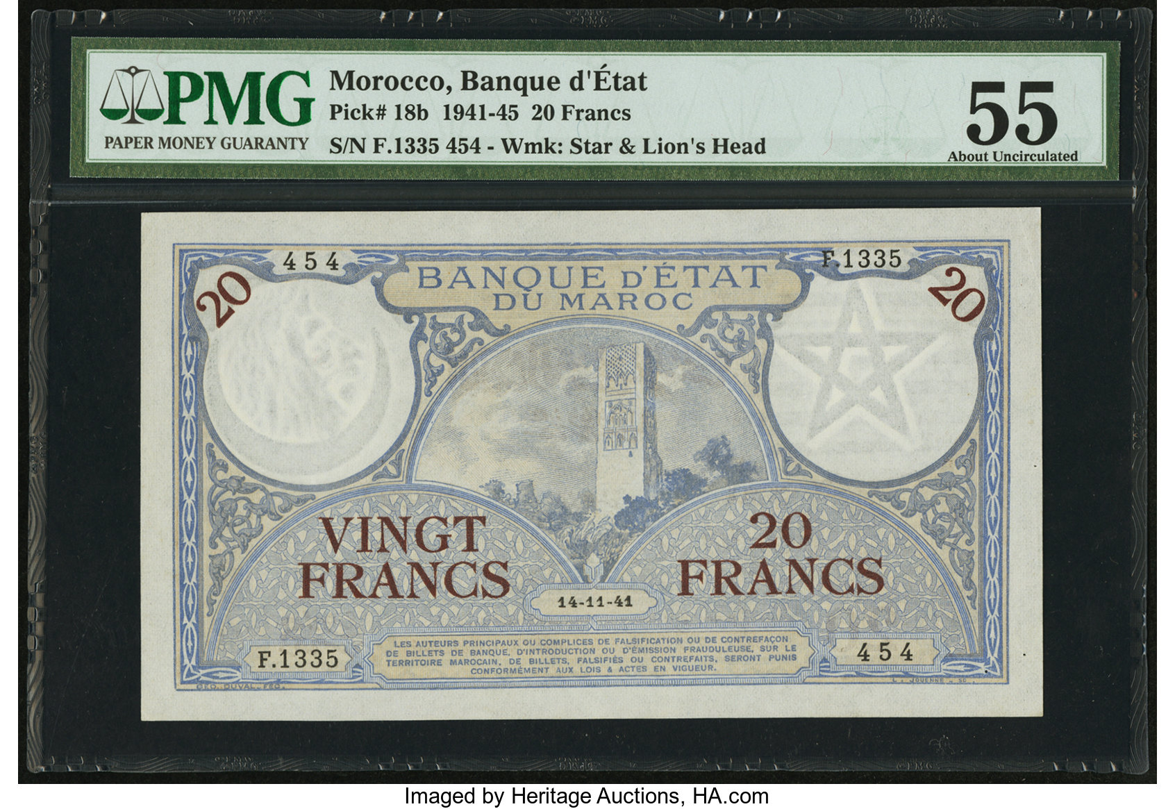 image for: Morocco  20 francs(B209c)