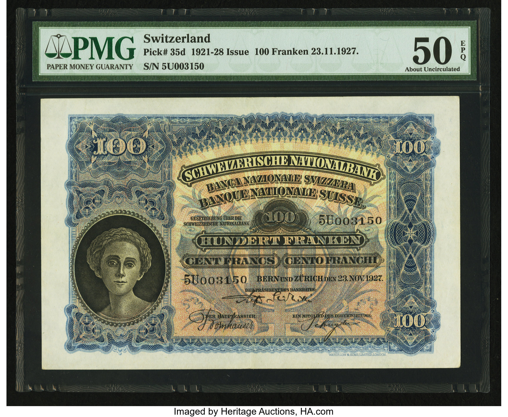 image for: Switzerland  100 francs (B315ss)