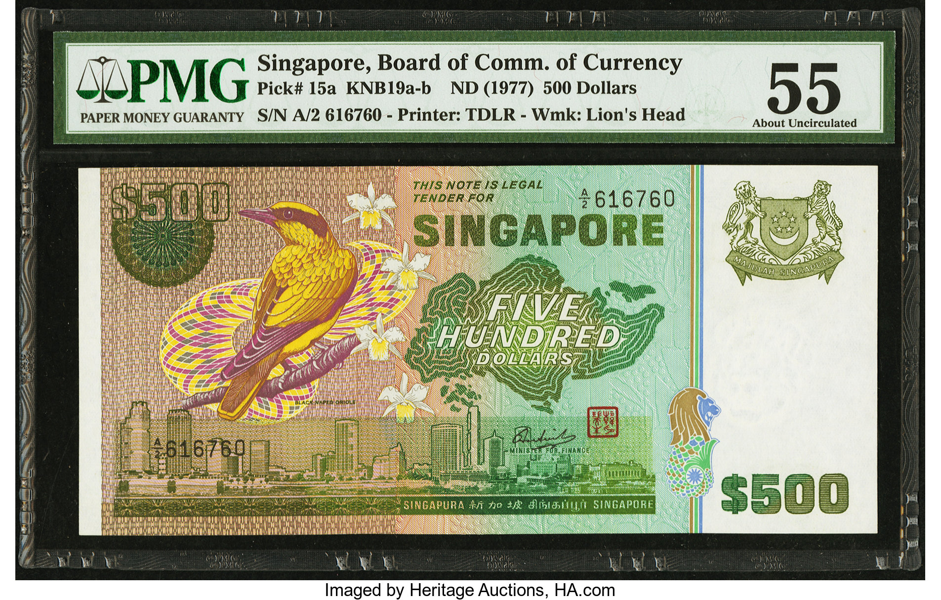 image for: Singapore  500 dollars (B116a)
