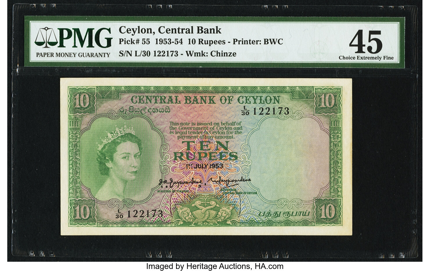 image for: Ceylon  10 rupees(B307t)