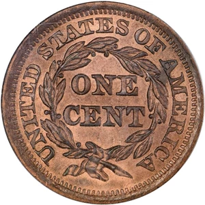 image for: 1C 1852 PCGS MS64 RD CAC