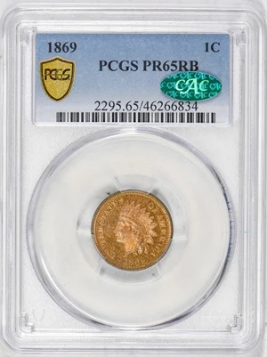 image for: 1C 1869 PCGS PR65 RB CAC