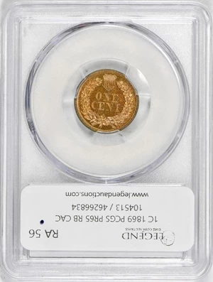 image for: 1C 1869 PCGS PR65 RB CAC