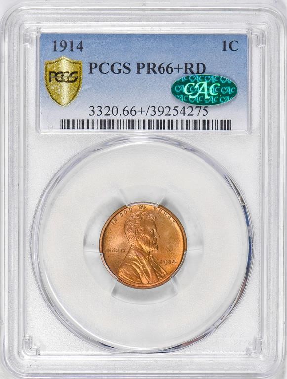 image for: 1C 1914 PCGS PR66+ RD CAC
