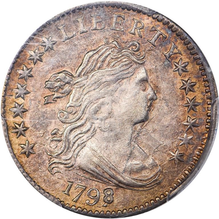 image for: 10C 1798/7 13 STAR REVERSE. PCGS AU58