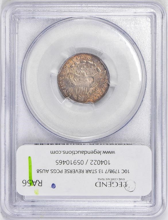 image for: 10C 1798/7 13 STAR REVERSE. PCGS AU58