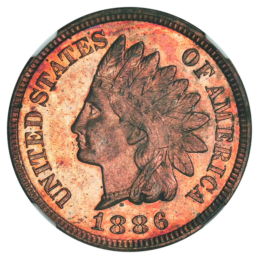 image for: 1886 1c NGC Proof 64 RB (Type 2)