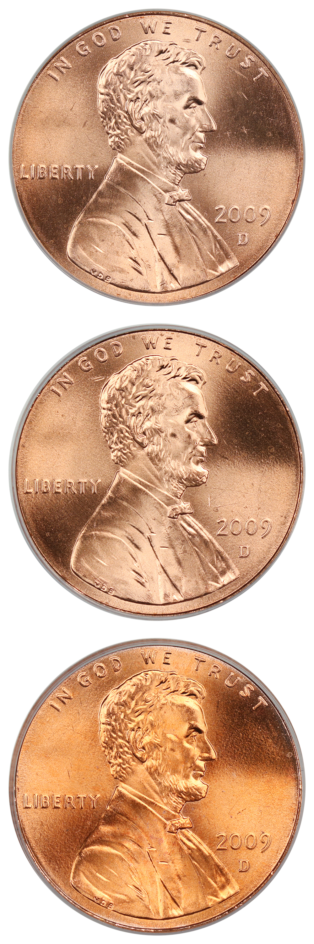 image for: Lot of 2009-D Lincoln-Early Childhood 1c PCGS MS65-67 RD (3 Coins)