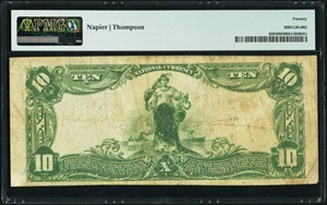 image for: Wisconsin Rapids, WI - $10 1902 Plain Back Fr. 629 The Citizens National Bank Ch. # 10330 PMG Very Fine 20....