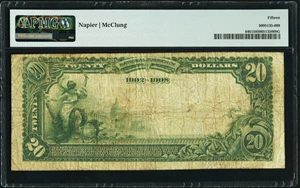 image for: Wausau, WI - $20 1902 Date Back Fr. 646 The National German-American Bank Ch. # (M)4744 PMG Choice Fine 15....