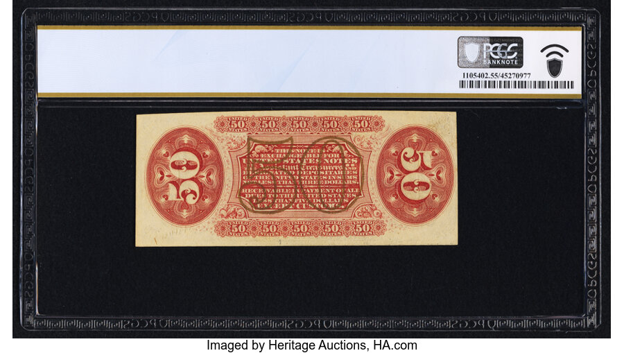 image for: Fr. 1343 50¢ Third Issue Justice PCGS Banknote About Unc 55....