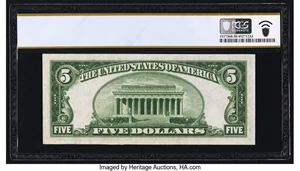 image for: Fr. 2307* $5 1934A North Africa Silver Certificate Star. PCGS Banknote Choice AU 58....