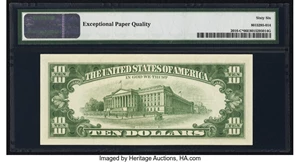 image for: Fr. 2016-C* $10 1963 Federal Reserve Note. PMG Gem Uncirculated 66 EPQ....