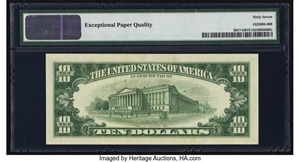 image for: Fr. 2017-D $10 1963A Federal Reserve Note. PMG Superb Gem Unc 67 EPQ....