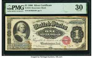image for: Fr. 216 $1 1886 Silver Certificate PMG Very Fine 30....